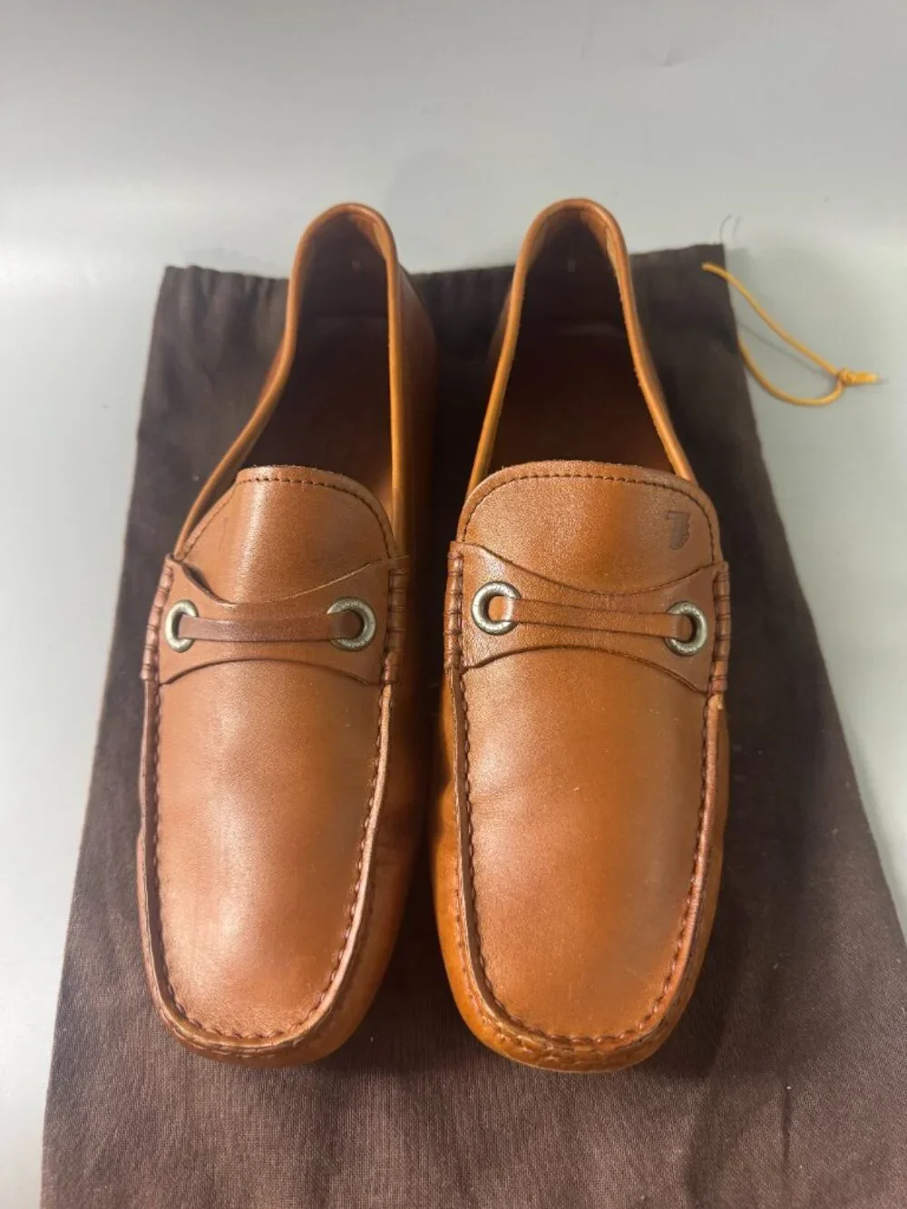 Authentic Tod's Gommino Leather Loafers - Caramel Brown, Size 8/US 9.5